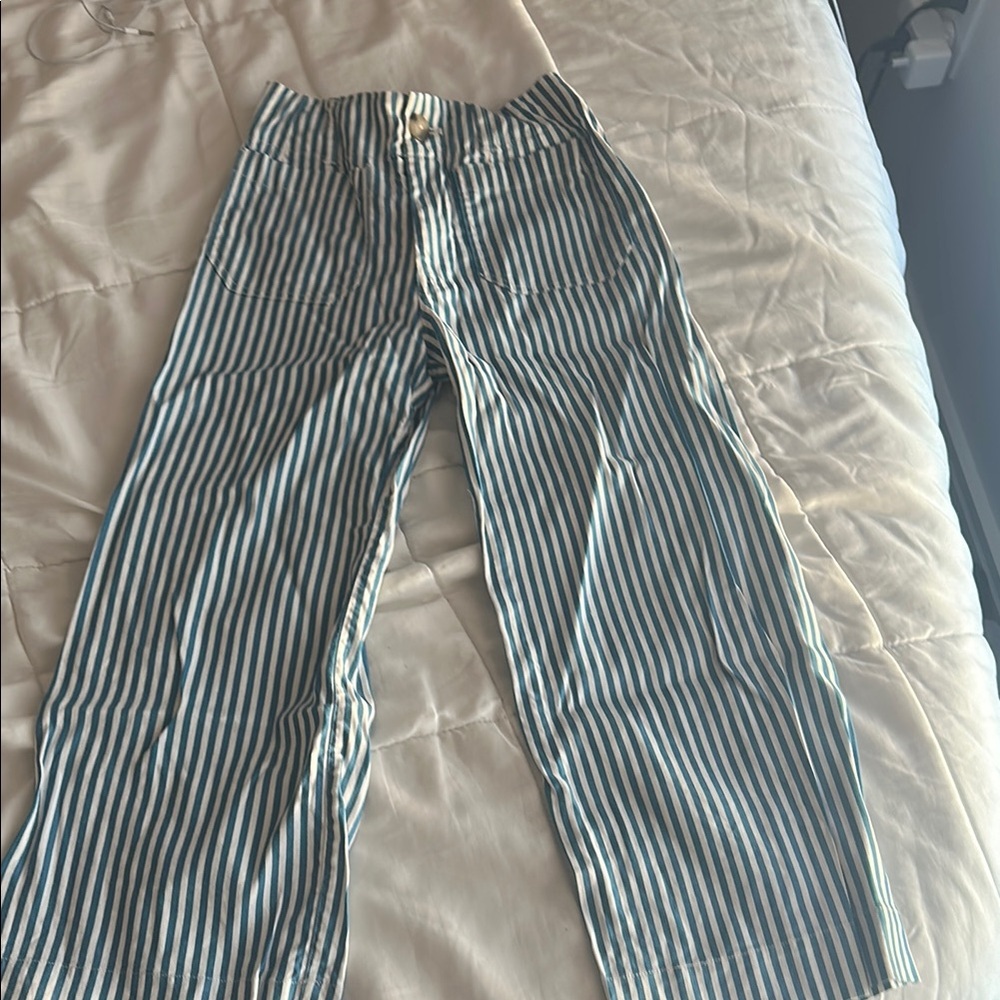 The Colette Linen Blend Crop Wide-Leg Pants by Maeve